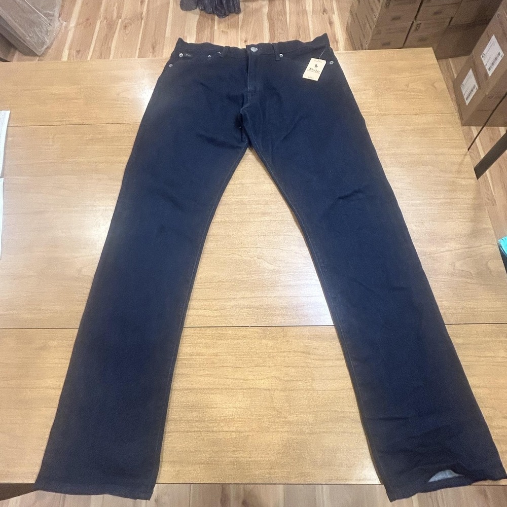 Polo Ralph Lauren Jeans Mens 33x32 Dark Blue Varick Slim Straight Denim NWT